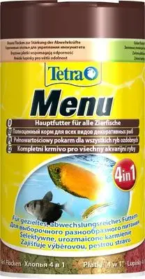 Купить tetra menu 4in1 корм рыб 4 вида корма. хлопья