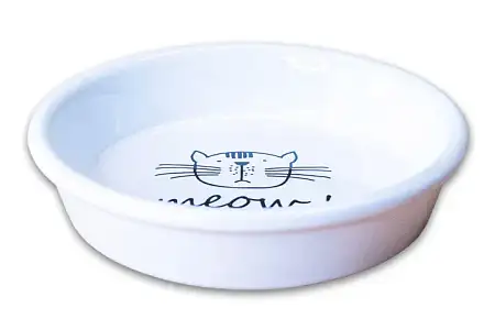 Купить mr.kranch meow миска керамическая для кошек, белая